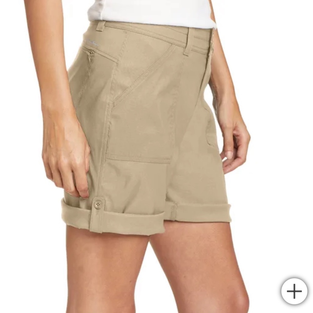 Eddie Bauer Rolled Hem Tan Bermuda new with tags - Picture 2 of 9